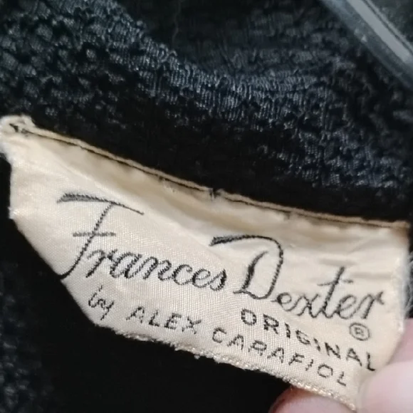 1940s Beautiful Linen Thick Material With Diamond 3 Buttons Top! Dress Sz 4 - Picture 4 of 9